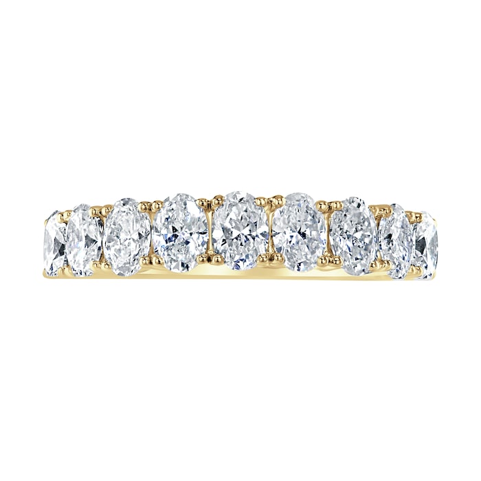 Mappin & Webb 18ct Yellow Gold 1.19ct Oval Cut Diamond Fancy Half Eternity Ring