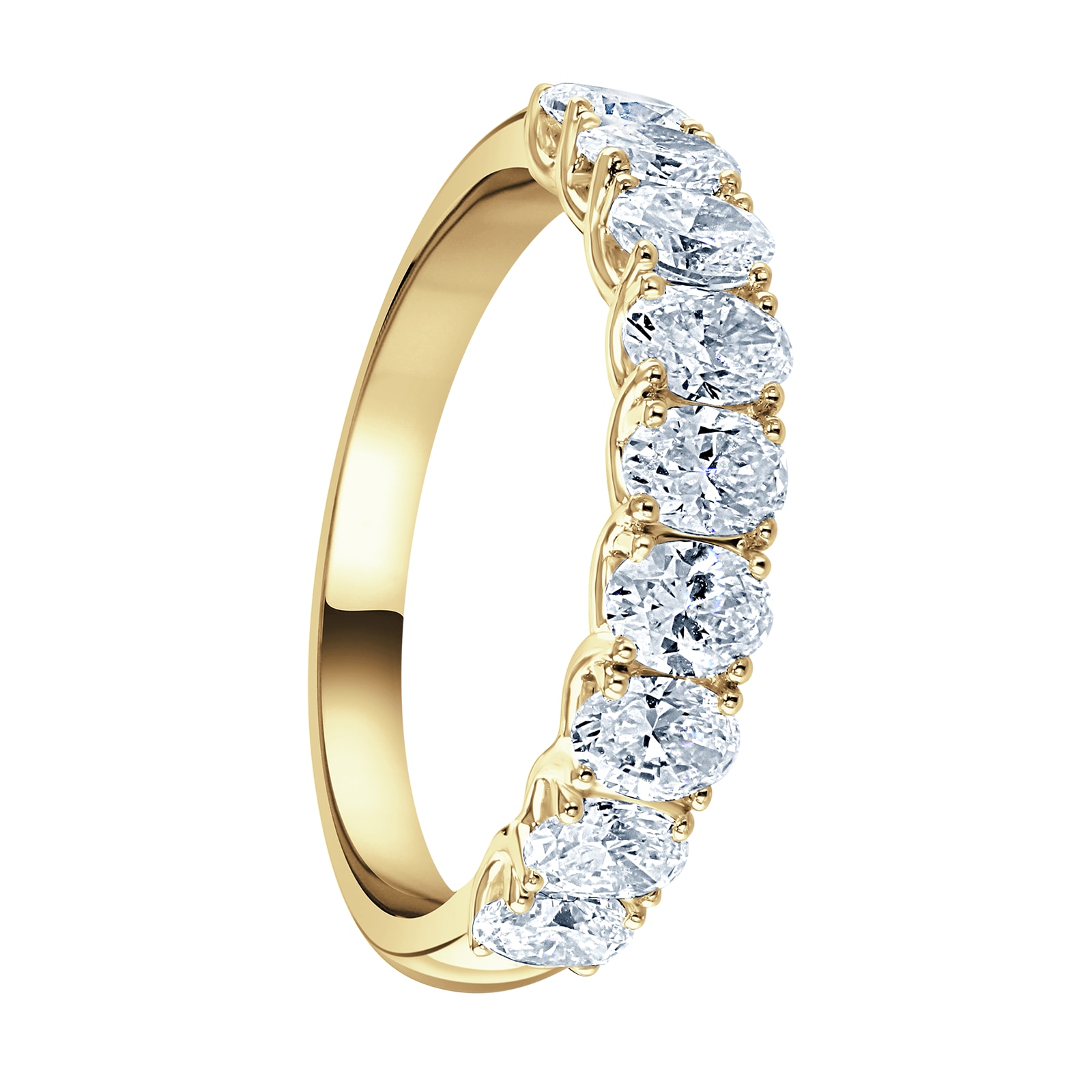 Mappin 
Webb 18ct Yellow Gold 1.19ct Oval Cut Diamond Fancy Half Eternity Ring