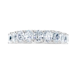 Mappin & Webb Platinum 1.64ct Oval Cut Diamond Fancy Half Eternity Ring