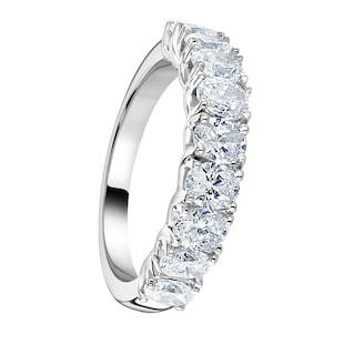 Mappin & Webb Platinum 1.64ct Oval Cut Diamond Fancy Half Eternity Ring