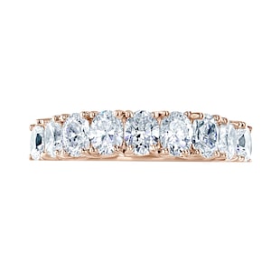 Mappin & Webb 18ct Rose Gold 1.64ct Oval Cut Diamond Fancy Half Eternity Ring