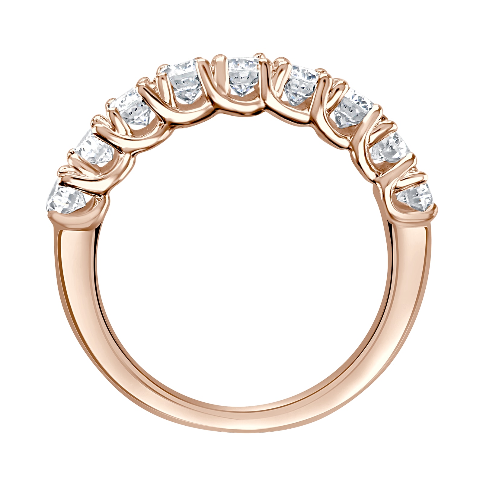Mappin & Webb 18ct Rose Gold 1.64ct Oval Cut Diamond Fancy Half Eternity Ring Mappin & Webb 18ct Rose Gold 1.64ct Oval Cut Diamond Fancy Half Eternity Ring