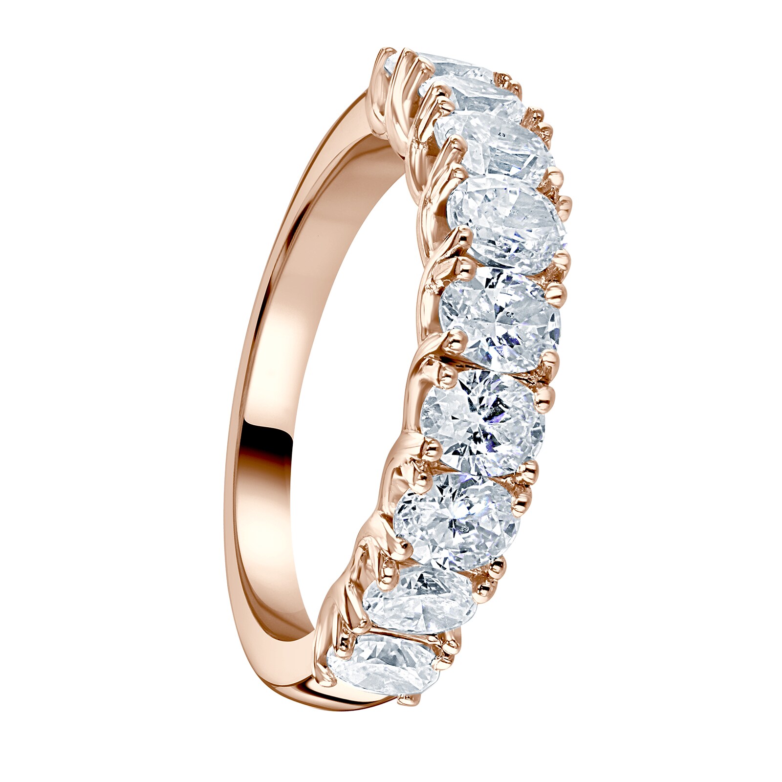 Mappin & Webb 18ct Rose Gold 1.64ct Oval Cut Diamond Fancy Half Eternity Ring Mappin & Webb 18ct Rose Gold 1.64ct Oval Cut Diamond Fancy Half Eternity Ring
