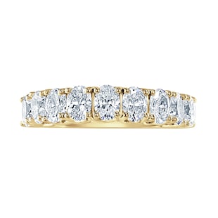 Mappin & Webb 18ct Yellow Gold 1.64ct Oval Cut Diamond Fancy Half Eternity Ring