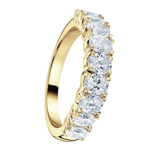 Mappin & Webb 18ct Yellow Gold 1.64ct Oval Cut Diamond Fancy Half Eternity Ring