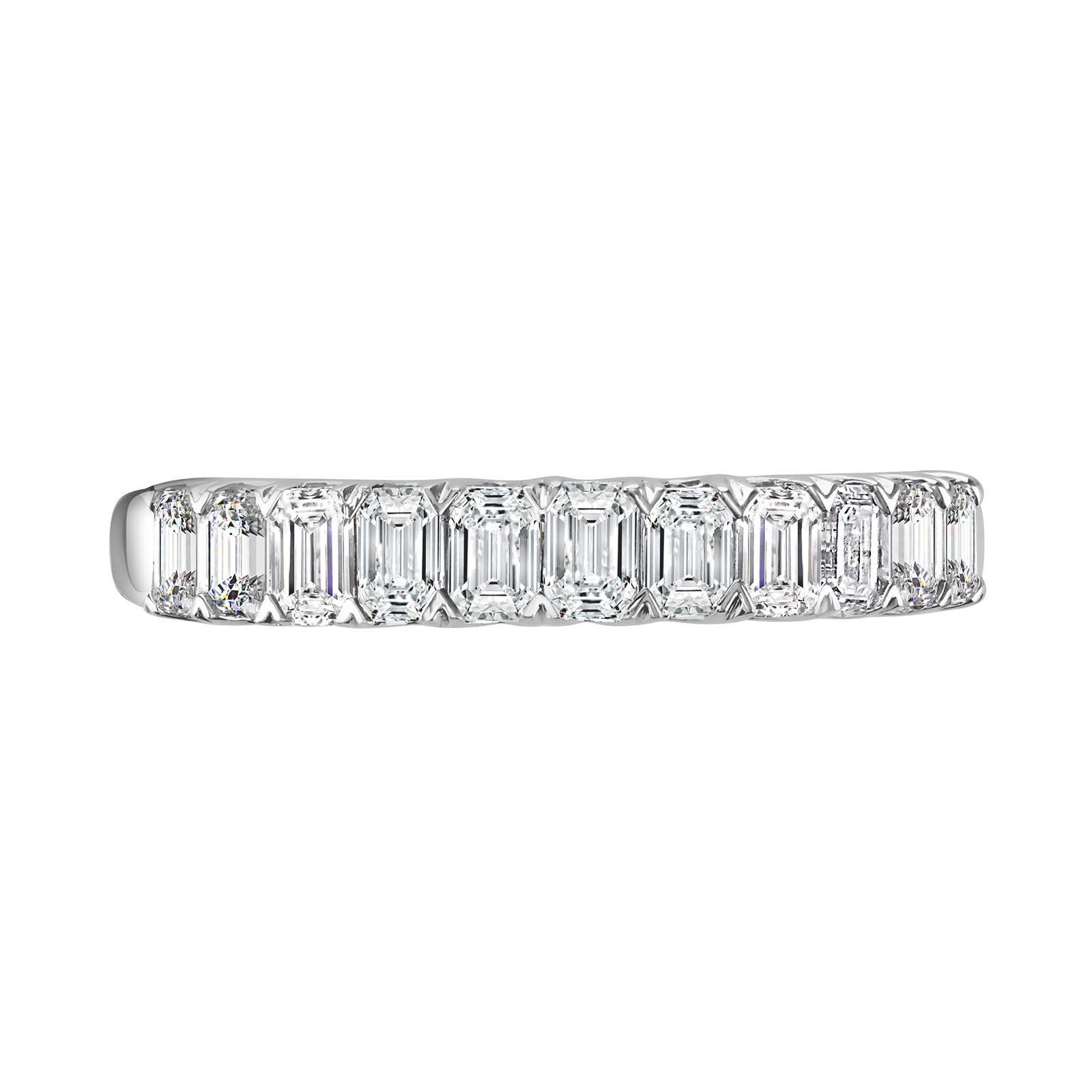 Platinum 0.98ct Emerald Cut Diamond Fancy Half Eternity Ring - Ring Size N