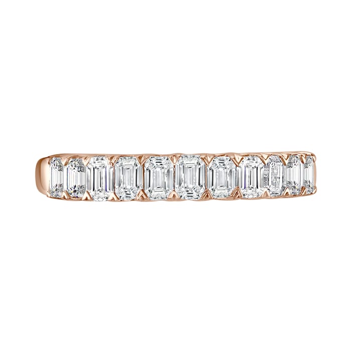 Mappin & Webb 18ct Rose Gold 0.98ct Emerald Cut Diamond Fancy Half Eternity Ring