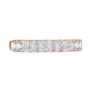 Mappin & Webb 18ct Rose Gold 0.98ct Emerald Cut Diamond Fancy Half Eternity Ring