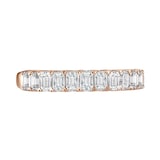 Mappin & Webb 18ct Rose Gold 0.98ct Emerald Cut Diamond Fancy Half Eternity Ring