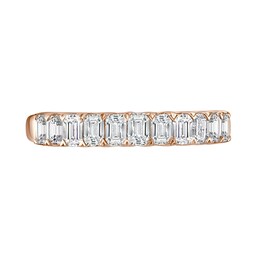 06507277 - 18ct Rose Gold 0.98ct Emerald Cut Diamond Fancy Half Eternity Ring