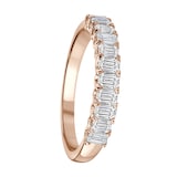 Mappin & Webb 18ct Rose Gold 0.98ct Emerald Cut Diamond Fancy Half Eternity Ring