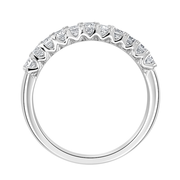 Mappin & Webb 18ct White Gold 0.98ct Emerald Cut Diamond Fancy Half Eternity Ring