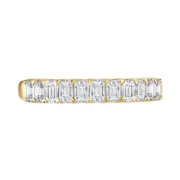 06507281 - 18ct Yellow Gold 0.98ct Emerald Cut Diamond Fancy Half Eternity Ring