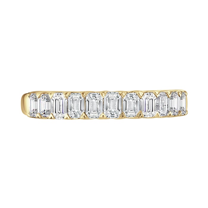 Mappin & Webb 18ct Yellow Gold 0.98ct Emerald Cut Diamond Fancy Half Eternity Ring