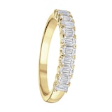 Mappin & Webb 18ct Yellow Gold 0.98ct Emerald Cut Diamond Fancy Half Eternity Ring