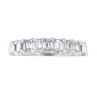 Mappin & Webb Platinum 1.19ct Emerald Cut Diamond Fancy Half Eternity Ring