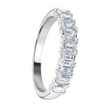 Mappin & Webb Platinum 1.19ct Emerald Cut Diamond Fancy Half Eternity Ring
