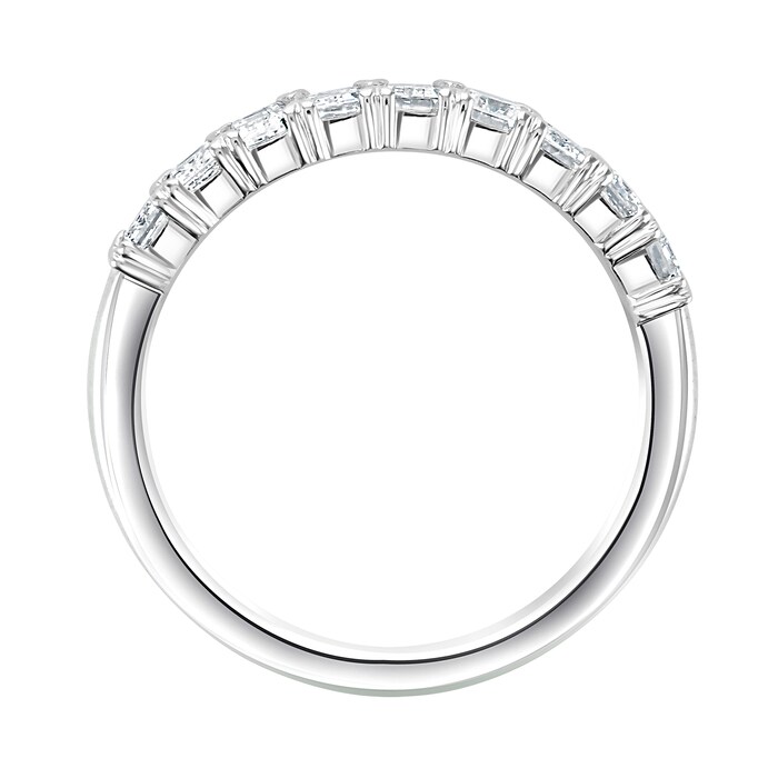 Mappin & Webb Platinum 1.19ct Emerald Cut Diamond Fancy Half Eternity Ring
