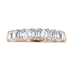 06507286 - 18ct Rose Gold 1.19ct Emerald Cut Diamond Fancy Half Eternity Ring