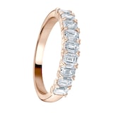 Mappin & Webb 18ct Rose Gold 1.19ct Emerald Cut Diamond Fancy Half Eternity Ring