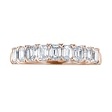 Mappin & Webb 18ct Rose Gold 1.19ct Emerald Cut Diamond Fancy Half Eternity Ring - Ring Size N