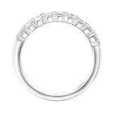 Mappin & Webb 18ct White Gold 1.19ct Emerald Cut Diamond Fancy Half Eternity Ring