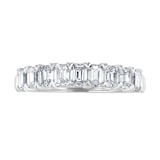 Mappin & Webb 18ct White Gold 1.19ct Emerald Cut Diamond Fancy Half Eternity Ring