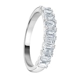 Mappin & Webb 18ct White Gold 1.19ct Emerald Cut Diamond Fancy Half Eternity Ring