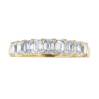 Mappin 
Webb 18ct Yellow Gold 1.19ct Emerald Cut Diamond Fancy Half Eternity Ring