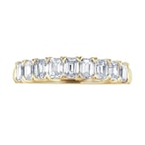 Mappin & Webb 18ct Yellow Gold 1.19ct Emerald Cut Diamond Fancy Half Eternity Ring - Ring Size Y