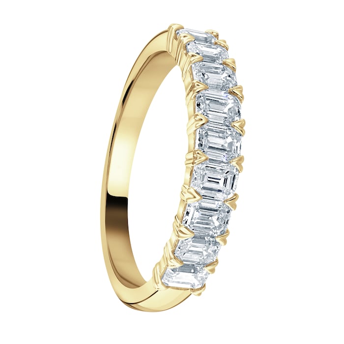 Mappin & Webb 18ct Yellow Gold 1.19ct Emerald Cut Diamond Fancy Half Eternity Ring