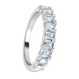 Mappin & Webb Platinum 1.64ct Emerald Cut Diamond Fancy Half Eternity Ring