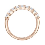 Mappin & Webb 18ct Rose Gold 1.64ct Emerald Cut Diamond Fancy Half Eternity Ring