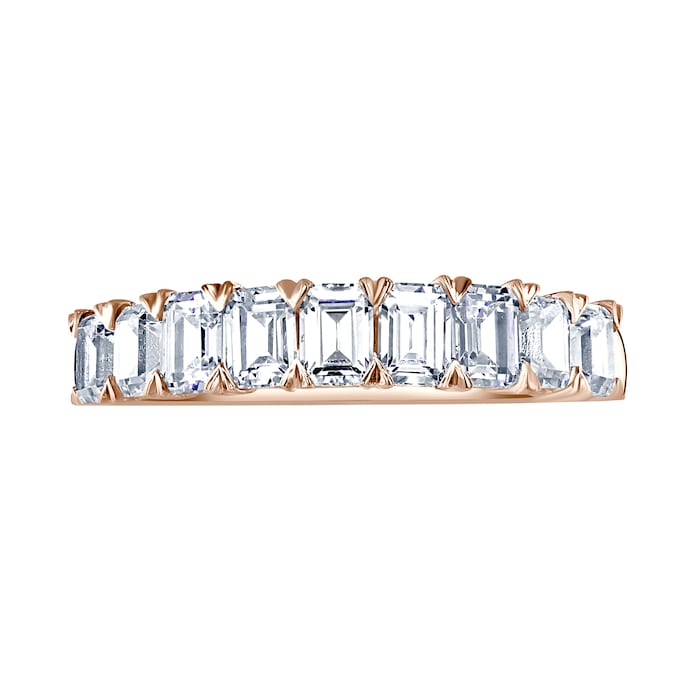 Mappin & Webb 18ct Rose Gold 1.64ct Emerald Cut Diamond Fancy Half Eternity Ring