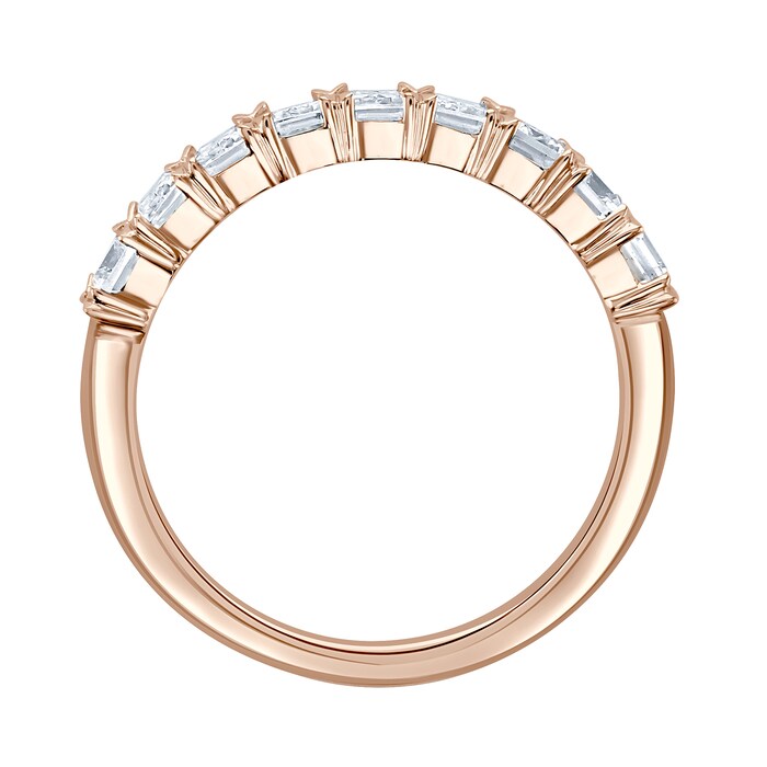 Mappin & Webb 18ct Rose Gold 1.64ct Emerald Cut Diamond Fancy Half Eternity Ring
