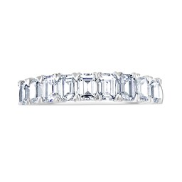 06507296 - 18ct White Gold 1.64ct Emerald Cut Diamond Fancy Half Eternity Ring