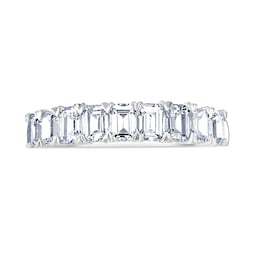 06507298 - 18ct White Gold 1.64ct Emerald Cut Diamond Fancy Half Eternity Ring