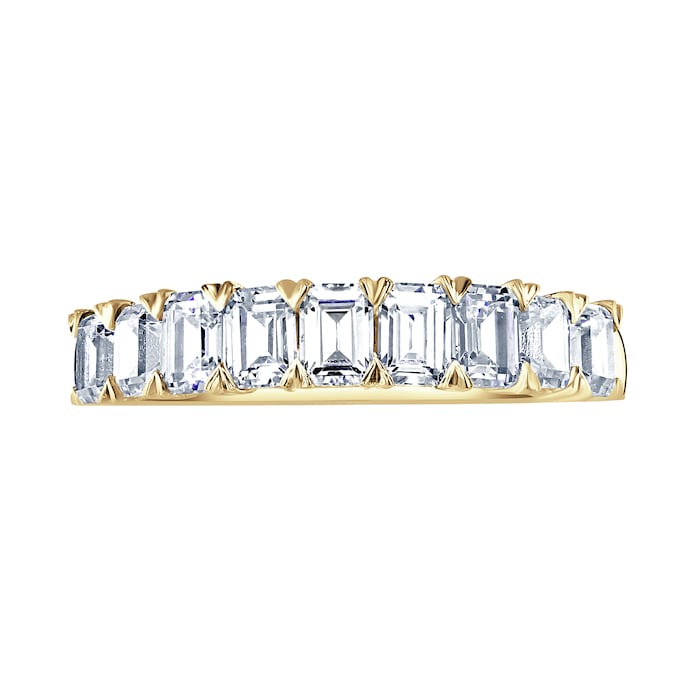 Mappin & Webb 18ct Yellow Gold 1.64ct Emerald Cut Diamond Fancy Half Eternity Ring