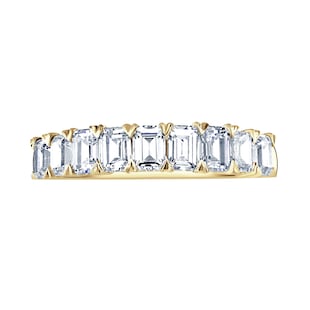 Mappin & Webb 18ct Yellow Gold 1.64ct Emerald Cut Diamond Fancy Half Eternity Ring