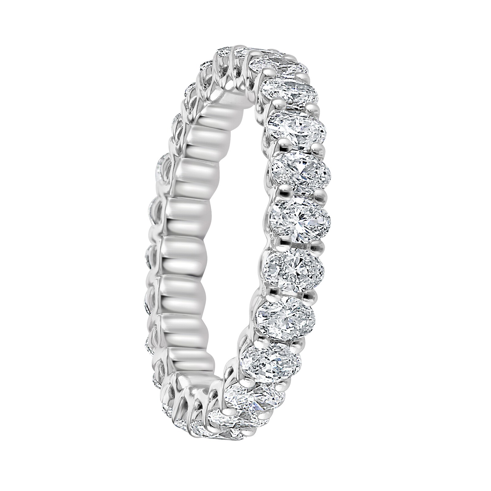 Mappin & Webb Platinum 2.00ct Oval Cut Diamond Claw Set Full Eternity Ring