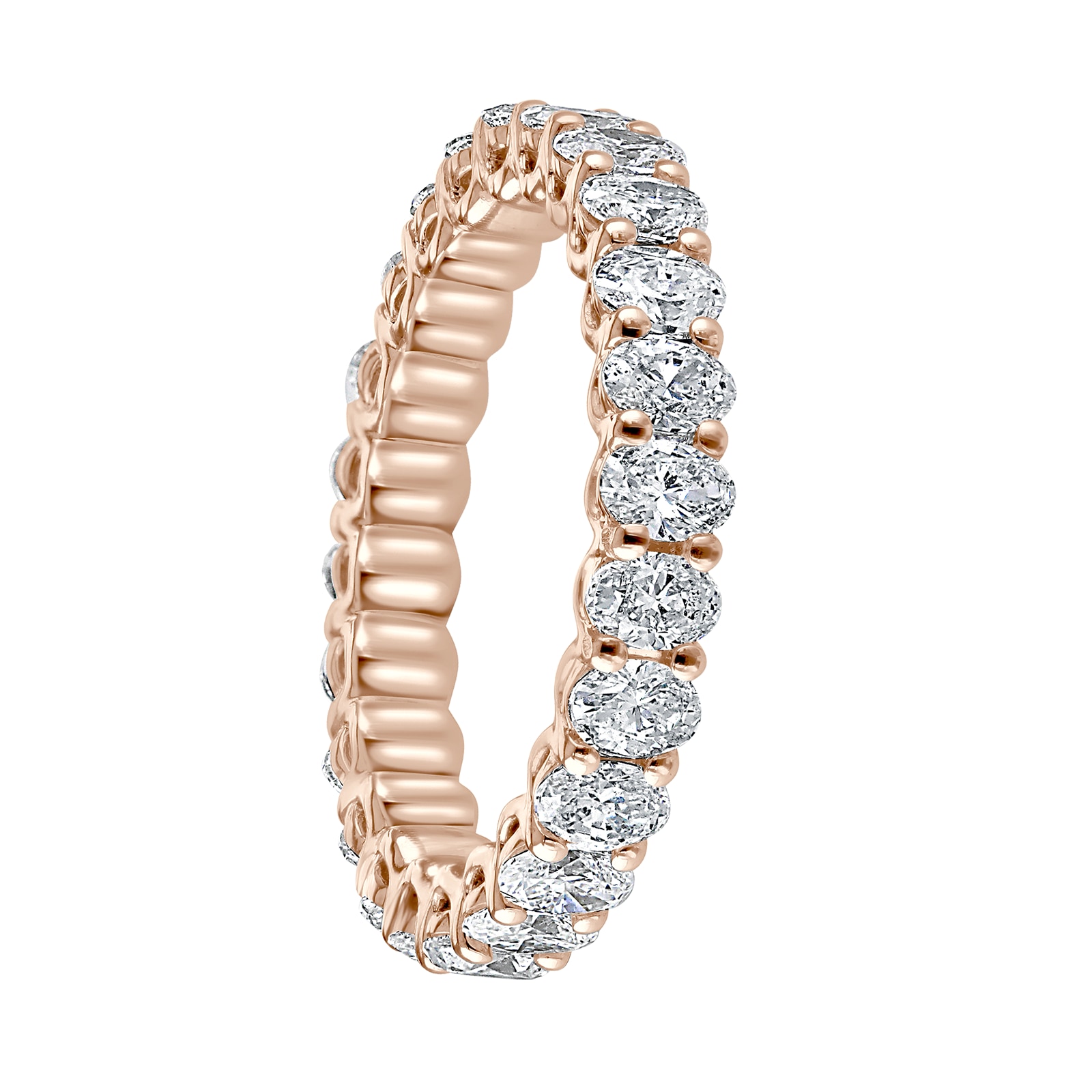 Mappin & Webb 18ct Rose Gold 2.00ct Oval Cut Diamond Claw Set Full Eternity Ring Mappin & Webb 18ct Rose Gold 2.00ct Oval Cut Diamond Claw Set Full Eternity Ring