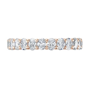 Mappin & Webb 18ct Rose Gold 2.00ct Oval Cut Diamond Claw Set Full Eternity Ring