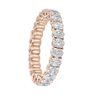 Mappin & Webb 18ct Rose Gold 2.00ct Oval Cut Diamond Claw Set Full Eternity Ring