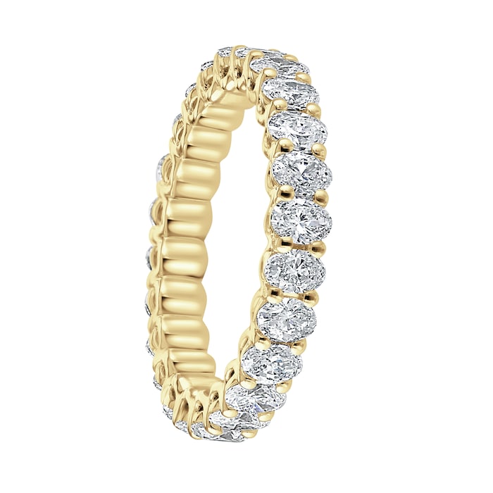 Mappin & Webb 18ct Yellow Gold 2.00ct Oval Cut Diamond Claw Set Full Eternity Ring