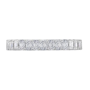 Mappin & Webb Platinum 2.50ct Emerald Cut Diamond Claw Set Full Eternity Ring