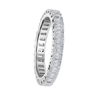 Mappin & Webb Platinum 2.50ct Emerald Cut Diamond Claw Set Full Eternity Ring
