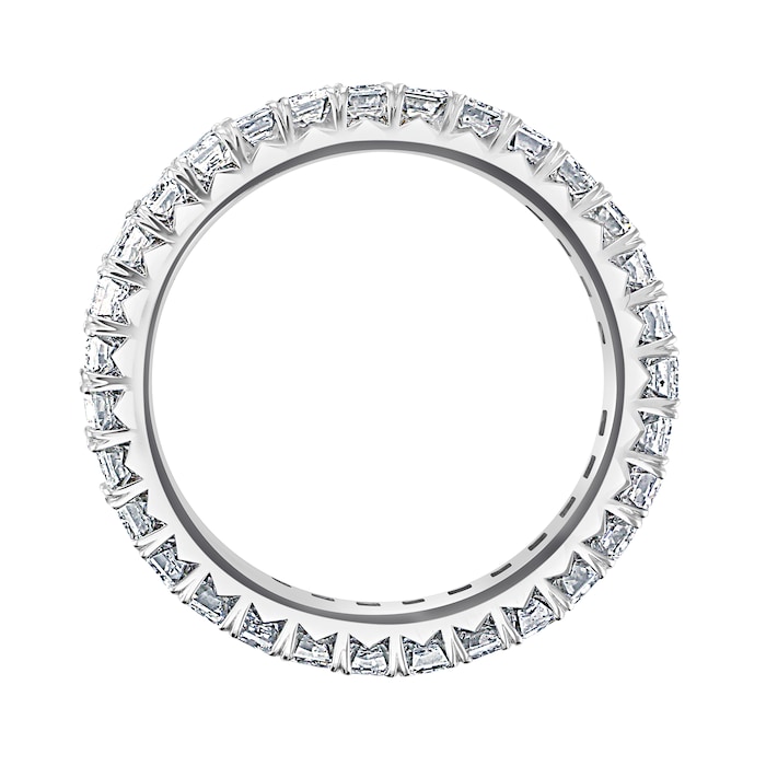 Mappin & Webb Platinum 2.50ct Emerald Cut Diamond Claw Set Full Eternity Ring