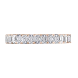 06507312 - 18ct Rose Gold 2.50ct Emerald Cut Diamond Claw Set Full Eternity Ring