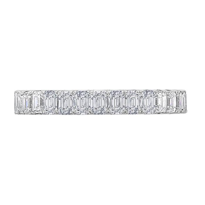 Mappin & Webb 18ct White Gold 2.50ct Emerald Cut Diamond Claw Set Full Eternity Ring