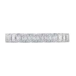 06507315 - 18ct White Gold 2.50ct Emerald Cut Diamond Claw Set Full Eternity Ring